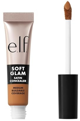 e.l.f. Soft Glam Satin Concealer, mittlere Deckkraft für Unreinheiten und Augenpartie, setzt sich nicht ab, langanhaltend, vegan und tierversuchsfrei, 45 Tan Warm