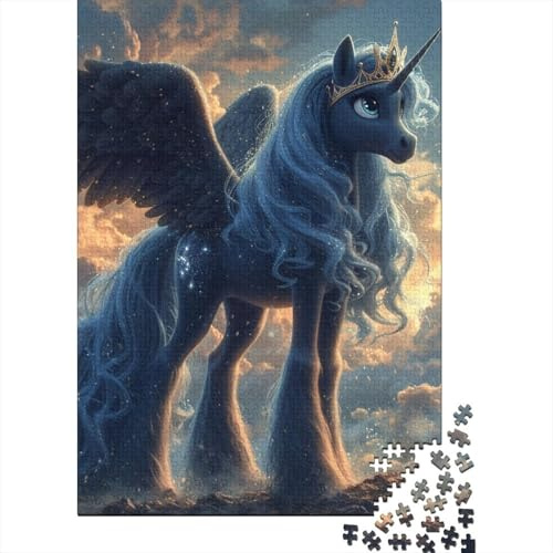 1000-teiliges kreatives quadratisches Holzpuzzle mit Pferdemotiven für Erwachsene (75 x 50 cm)