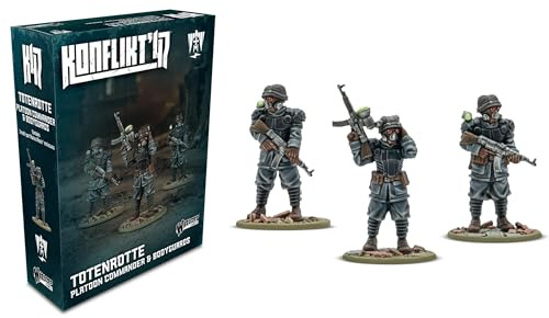 Warlord Games Totenrotte Platoon Commander & Bodyguard - Achsenminiaturen für Konflikt 47, sehr detaillierte Miniaturen im Maßstab 28 mm