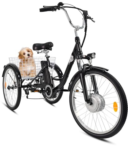 SMARTRAVEL 250W Elektro Dreirad für Erwachsene & Senioren, 16'' klappbar E-Bike, 48V 20Ah Akku, max. 25 km/h, 80km Reichweite, Hydraulische Scheibenbremsen, Differenzial