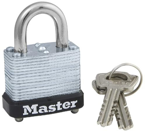 Master Lock 105D Laminated Steel Warded Padlock, 1 Count (Pack of 1) 1-1/8 Wide, 105D