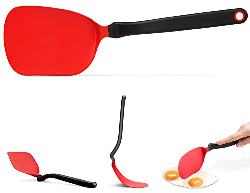 Dreamfarm Chopula Spatola Super-Flessibile Sicura per Antiaderente con Bordo Piatto Forte per Separare il Cibo - 12 Rosso