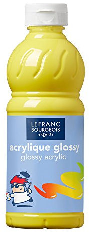 Lefranc Bourgeois - Acrylique liquide brillante Glossy pour enfants- 500ml Jaune Primaire