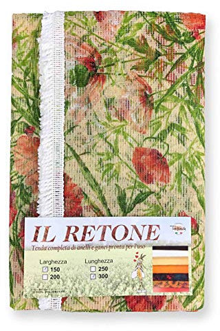 Tenda Rete ZANZARIERA da Esterno Giardino Balcone ROMBO Unito qualità Extra in Due Misure (Papavero beige, Cm. 150x250)