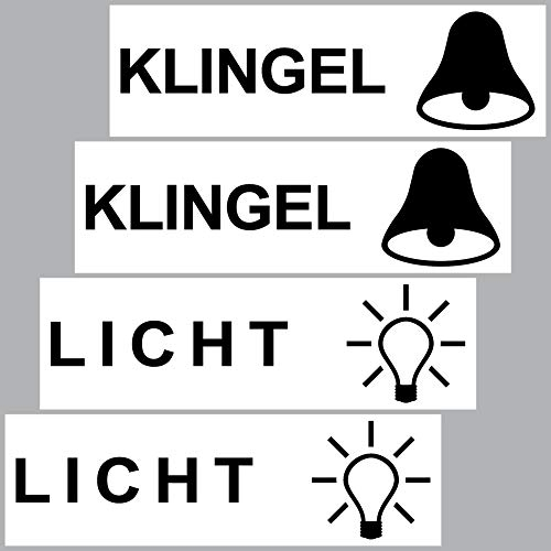 GreenIT 4 Stück Aufkleber Sticker Licht Klingel Briefkasten Schalter Haustür