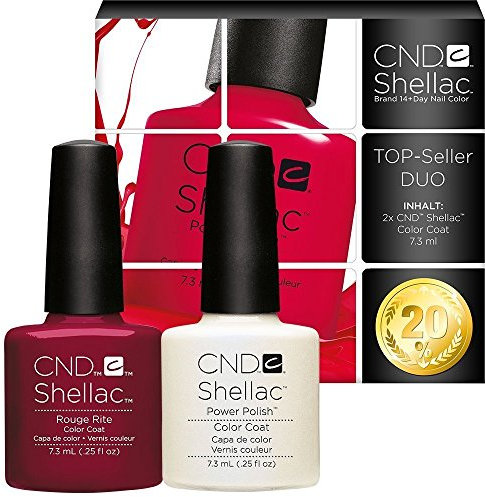 CND Shellac UV/LED-Nagellack, Rouge Rite/Negligee, 7,3 ml, 2 Stück