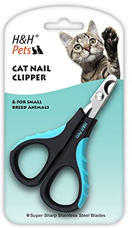 H&H Pets Cat Nail Clippers - Professional Sharp Stainless Steel Nail Clippers with Sturdy Non-Slip Handles - for Small Animals and Cats
