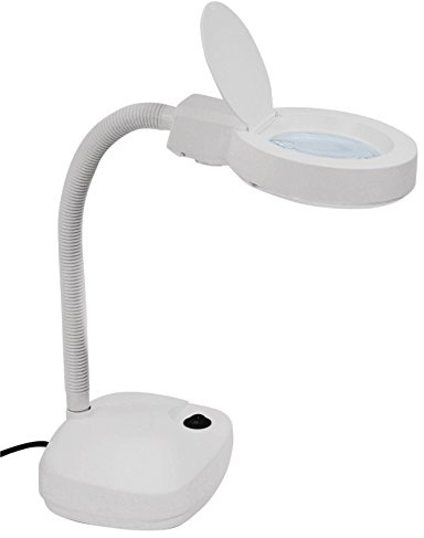 Eagle Desk top Adjustable Magnifier with 4 (100mm) Dual Function Lens (3X and 1 5X) Magnifying Glass with LED Light for Reading and Fine Inspection Work