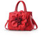 NICOLE & DORIS Sac à Main Femme Mode en PU Cuir - Petit Sac Bandoulière Chic Avec des Fleurs Rouge