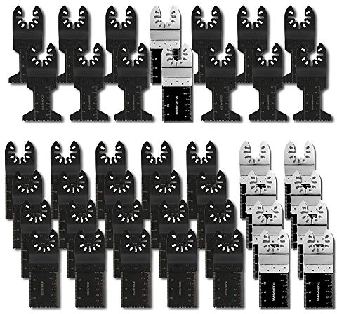 50X Pro Bi-Metal/Wood/Plastic Oscillating Saw Blades Multitool Quick Release Blade for Fein Multimaster Bosch Porter Rockwell Cable Black & Decker Bosch Craftsman Dremel Chicago
