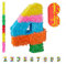 Relaxdays 3 TLG. Pinata Set Geburtstag, Zahl 4, Pinatastab mit Augenmaske, Kinder & Erwachsene, Piñata zum selbst Befüllen, bunt