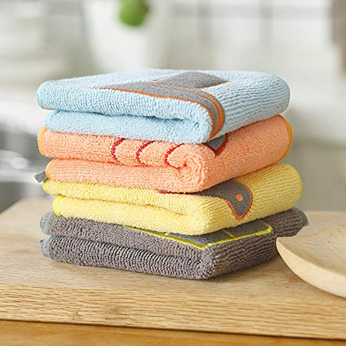 GangKun Cocina, Estropajo, paño de Cocina, hogar, Espesamiento, descontaminación, absorción de Agua, tazón de Cepillo, paño, sin Aceite, Fibra Fina@Rojo