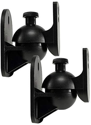 ChiliTec Universal Wandhalter für Lautsprecher Boxen Paar Schwenkbare Wandhalterung Neigbar bis 5Kg 2 Stück Schwarz