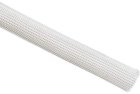 sourcing map Funda trenzada de aislamiento, de fibra de vidrio de alta temperatura, 9.8 pies a 12 mm, color blanco