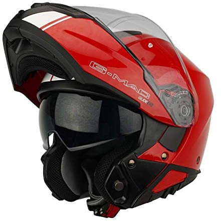 G-Mac Glide Evo Flip Front Motorcycle Helmet - Red, White