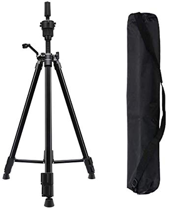 DanseeMeibr Plus Anti-Slip Aluminum Wig Stand - Adjustable Tripod (24-64Inch) for Hairdressing Training - Includes Carry Bag