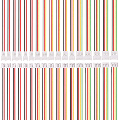 Youmile 10Pairs 26AWG JST 1.25mm Plug Connector Cable 2/3/4 Pin Female Male JST Connector 150mm Wire for LED Strip/RC