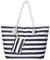 MASADA Badetasche XXL Familie Strandtasche Damen Beach bag groß mit Reißverschluss - Gestreift dunkelblau