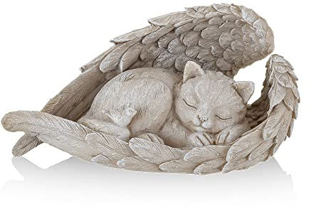 Cuodia NEWDREAM Engels-Statue für Hundegedenkstätte, Gedenkstätte für unser verlorenes Fell Baby, Hundefiguren Werden im Garten oder Grabstein platziert