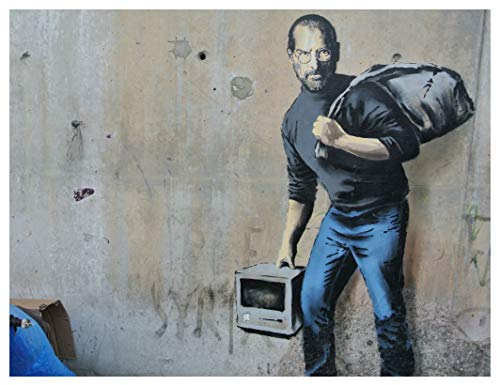 Poster Banksy Künstler Steve Jobs Apple Migrant Refugie Art Tag Street