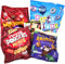 Mini Biscuits Selection Pack with Mini Party Rings, Jammie Dodgers Minis, Double Choc Cookie Minis, Animal Freddo and Kitchenfella 'Cooking Tips' postcard