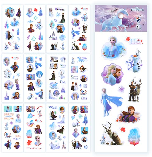 3D Aufkleber für Kinder, 12 Stück Frozen Geburtstagsfeier Dekorationen Aufkleber Set, Geschwollen Sticker, 3D Puffy Sticker für Kinder Mädchen & Jungen Craft Aufkleber Mitgebsel Kindergeburtstag