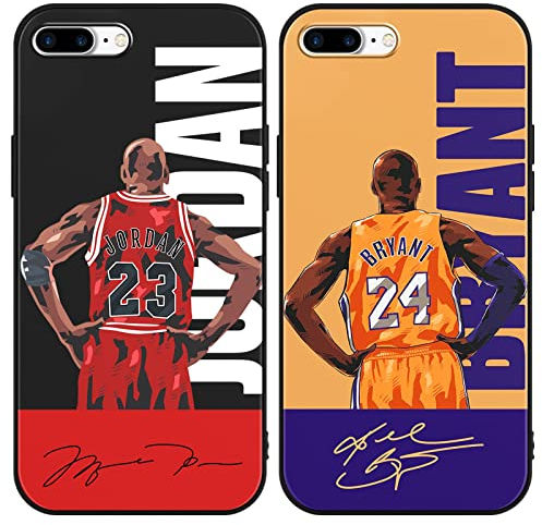 nurkorki [2 Stück Handyhülle für iPhone 7 Plus/8 Plus Hülle 5,5,Basketball Player Star 23 24 Design Muster Weich Premium TPU Silikon Case Stoßfest Cover Kompatibel mit iPhone 8 Plus