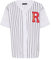 Baseballshirt Trikot gestreift T-Shirt Hemd Weiß-Schwarz L