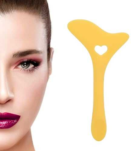 Mascara Eyelash Shield Applicator Guard Tool, Mascara Applikator Make Up Wimpern Werkzeug Leitfaden Werkzeug Applikator Guide wiederverwendbare Silikon Wimpernführung(Gelb)