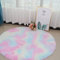 ConCus-T Runder Regenbogen-Teppich für Mädchen-Schlafzimmer, Shag Kunstfell, Regenbogen-Teppich, bunter Batik, flauschiger Regenbogenteppich für Wohnzimmer, Badezimmer, 120 cm