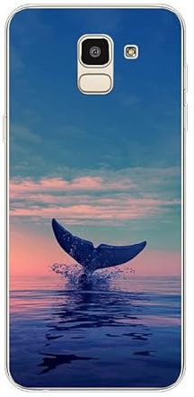 KARTXITAI Cover Compatibile con Samsung Galaxy J6 (2018) Custodia Trasparente Slim in Silicone TPU con Assorbimento degli Urti e Anti-Graffio-delfini,mare