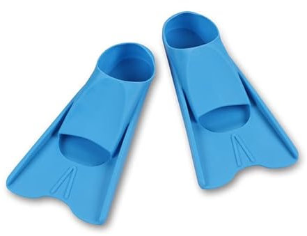DRUNA Palmes Courtes pour la Natation, la Plongée et l'Entraînement en Piscine Short Fins Unisexe (Bleu Clair, 28/29)