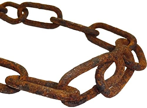 vitaliano rostige Stahlkette Gliederkette Meterware, 2 Meter, 5mm stark, Eisenkette im Antik, Retro, Vintage-Stil, als Regenablaufkette, Ringkette, Lampenkette, Deko, Metall Rost Deko für Garten