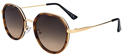 SQUAD Sonnenbrille Für Damen Retro Rund Metall Größe Klein Mit Brillenetui 100% uv400-schutz