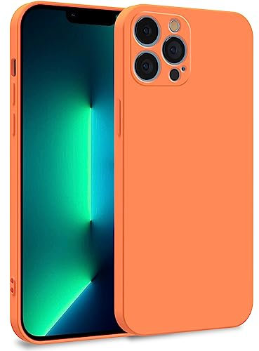 MyGadget Hülle kompatibel mit iPhone 13 Pro Max - Zweilagige Handyhülle mit Kameraschutz - Cover mit Innenfutter & Silikon außen - Orange