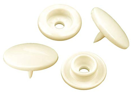 50 Druckknöpfe rund Snaps Druckknopf Snap Button Knöpfe Farb- Größenwahl, Größe:12mm, Farbe:vanille