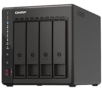 Qnap TS-453E 8G, 4 bay NAS (Intel® Celeron® J6412 4 core/4 thread, Turbo fino a 2,6 GHz, Dual 2,5 GbE) 40 TB bundle con 4 dischi WD RED Plus da 10 TB