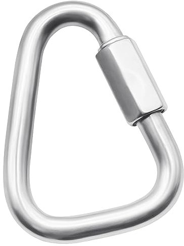 Anvin M12 10,4 cm großer Schnellkarabiner aus Edelstahl, dreieckiger Kettenverbinder, Schraubhaken für Camping, Outdoor-Ausrüstung, Hängematten, 1500 kg Kapazität, 1 Stück