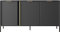 WFL GROUP Elegant Anthrazit Kommode - Modern Sideboard 100, 150, 200 cm - Skandinavisch Schrank mit goldenen Griffen - NOX Set - mit Hohe Schwarze Metallfüße - 153 x 40 cm - Kommode 3D