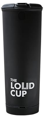 Loud Cup 20 oz Tumbler + Stadium Horn with Open-Sip Lid (Raven Black) - Insulated Cup Reusable Water Bottle Coffee Travel Mug - Worlds Loudest Cup for Game Day
