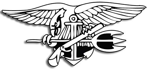WildeBabsKLBT 12 cm Hochwertiger Autoaufkleber Sticker Aufkleber Selbstklebende Folie Navy Seal Trident Schwarz F1381