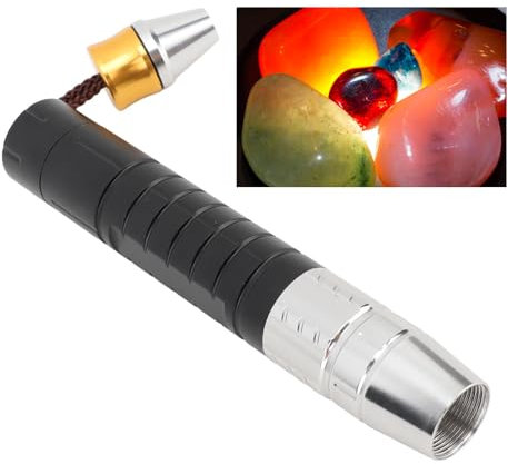 FTVOGUE Luces de Identificación de Piedras Preciosas Aleación de Aluminio USB Tipo C Luz Amarilla Blanca UV Linterna LED 3 en 1 de 365 Nm con Interruptor Trasero para Gemas Jade