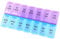 FENGZIZH Pill Box 7 Day 2 Times a Day Travel Pill Box Organizer,Moistureproof, BPA Free Case,Tablet Organiser to Hold Vitamins and Medication (Blue+Purple) (1 Pcs)