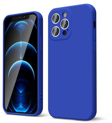 oakxco for iPhone 12 Pro Case Liquid Silicone, Soft Rubber Gel Elegant Aesthetic Basic Simple Cover, Cute Thin Slim TPU Matte Solid Color Plain Smooth Case for Women Men Boy, Royal Blue