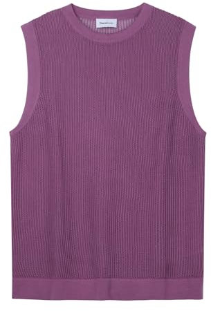 Diana Studio, Gilet Traforato in Maglia - Uomo, 100% Cotone, Smanicato, Casual Fit, Viola, L