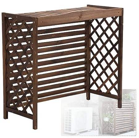 Écran De Confidentialité Extérieur, Clôture De Fenêtre, Climatiseur, Garde-corps, Séparateur D'espace En Bois Massif, Poubelle, Support De Climatiseur Caché, Support De Fleurs, Grille De Protection Fo