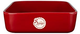 Sallys Stoneware Ofenform eckig 23,5 x 23,5 x 7 cm - Auflaufform aus natürlichen Materialien, kratz- und schnittfest (Empire Red)