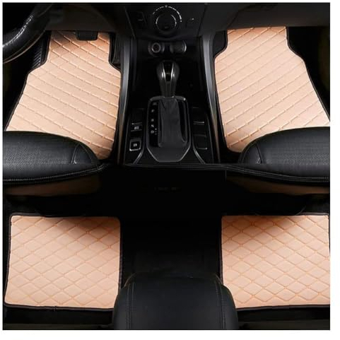 YJTYC Auto Leder Fußmatten für BMW Z1 Z3 Z4 E30 E36 E52 E85 E86 E89 G29 Z3M Z4M 20i 30i M40i, Ledermaterial Vorne Hinten wasserdichte rutschfeste Abriebfest Passgenau Allwetter Innenschut,C-Beige