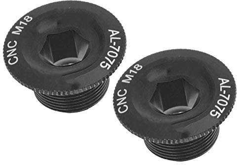2Pcs Aluminiumlegierung Fahrrad Kurbelarm Bolzen, Mountainbike Pedal Kappen Schraube, Korrosionsbeständige Fahrradteile für Prowheel Hollow Integrated Kurbelgarnitur (M18 schwarz)