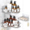 YASONIC Duschablage Ohne Bohren Ecke 3 Stück, Duschregal Ohne Bohren Duschablage Ecke, Badregal Duschregal Eckregal Badezimmer Organizer, Shampoo Halterung für Dusche mit 12 Haken, Silber